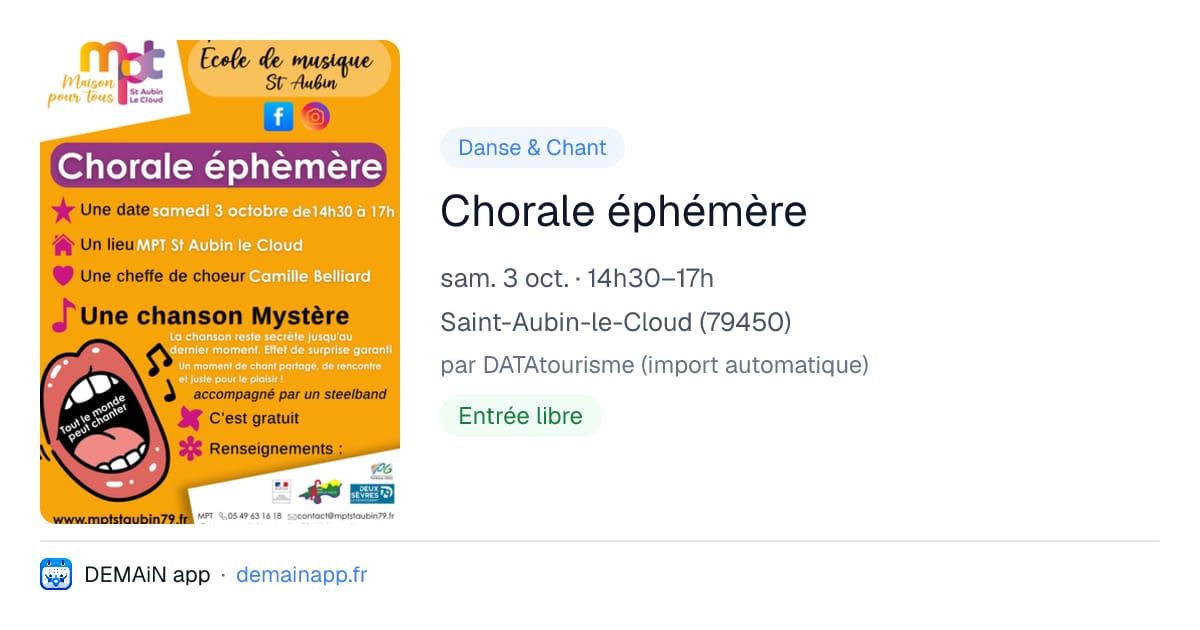 Chorale éphémère — Saint-Aubin-le-Cloud
