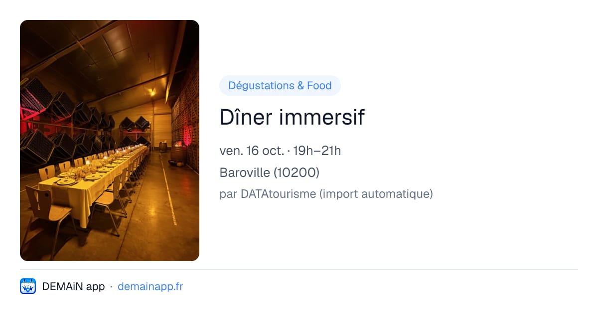 Dîner immersif — Baroville