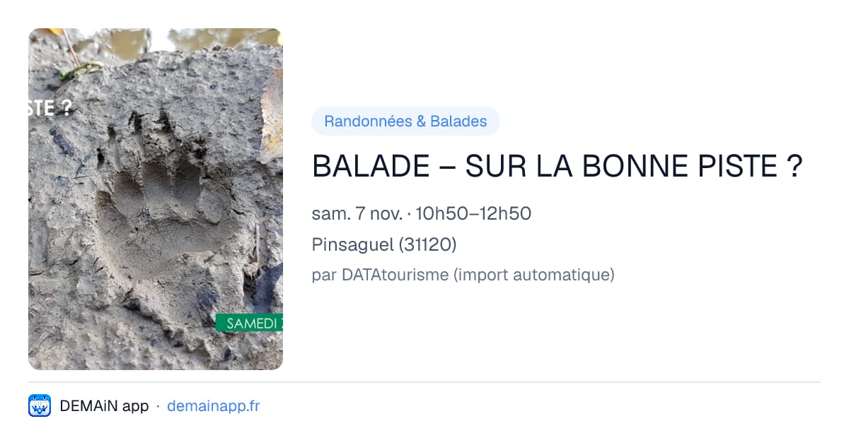 BALADE – SUR LA BONNE PISTE ? — Pinsaguel
