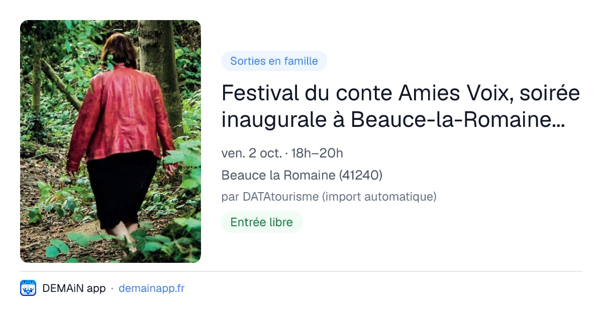 Festival du conte Amies Voix, soirée inaugurale à Beauce-la-Romaine : Tous mes chaperons par Sophie Clerfayt — Beauce la Romaine