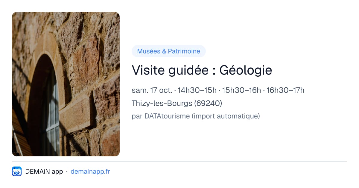 Visite guidée : Géologie — Thizy-les-Bourgs