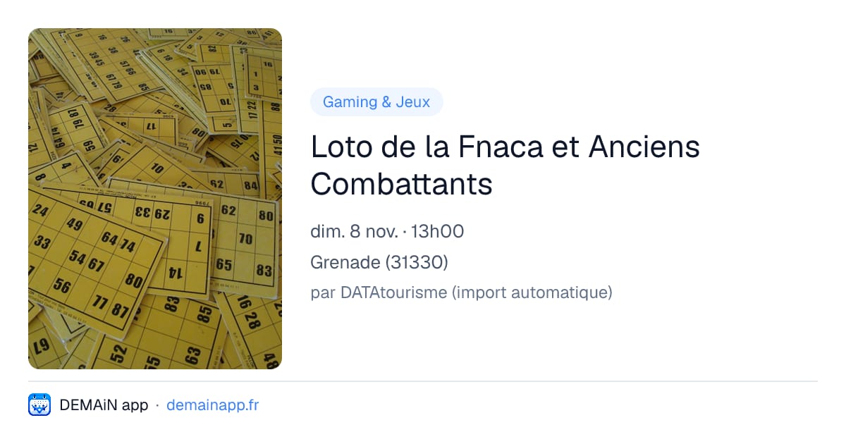 Loto de la Fnaca et Anciens Combattants — Grenade