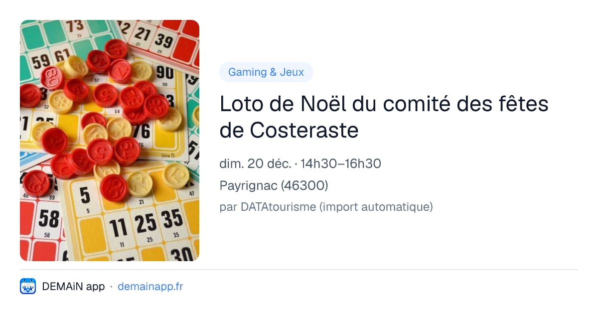 Loto de Noël du comité des fêtes de Costeraste — Payrignac
