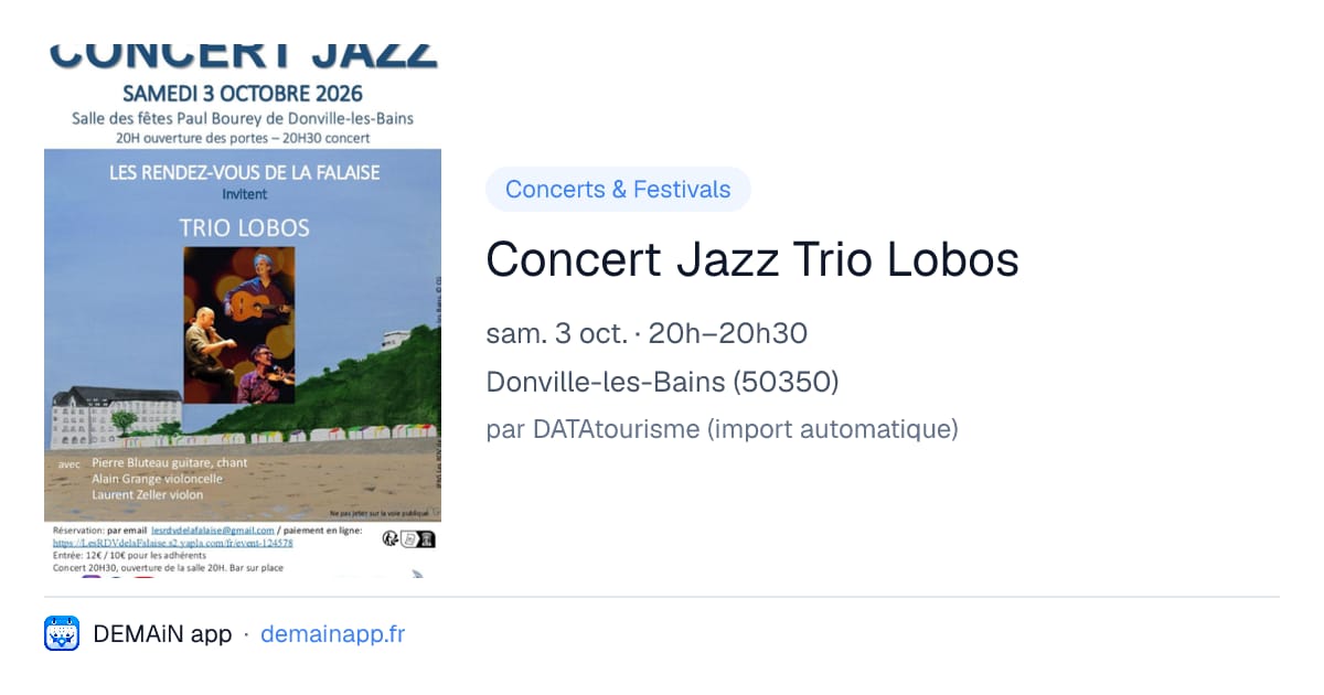 Concert Jazz Trio Lobos — Donville-les-Bains