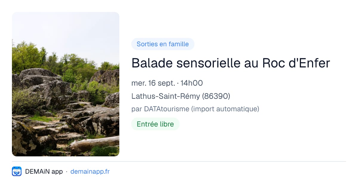 Balade sensorielle au Roc d'Enfer — Lathus-Saint-Rémy
