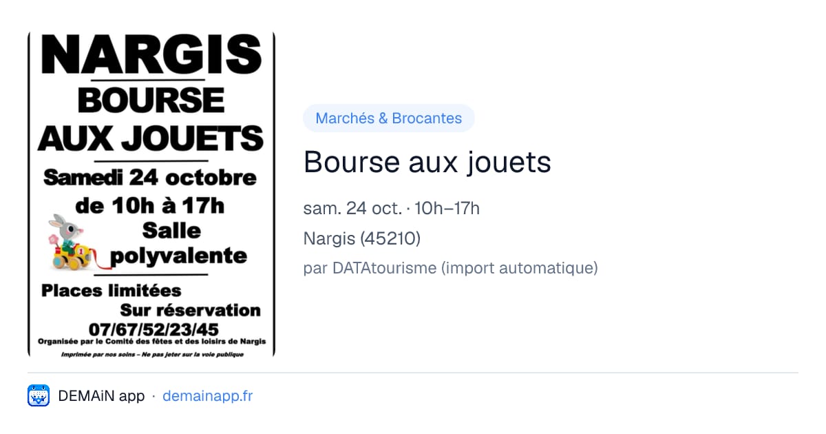 Bourse aux jouets — Nargis