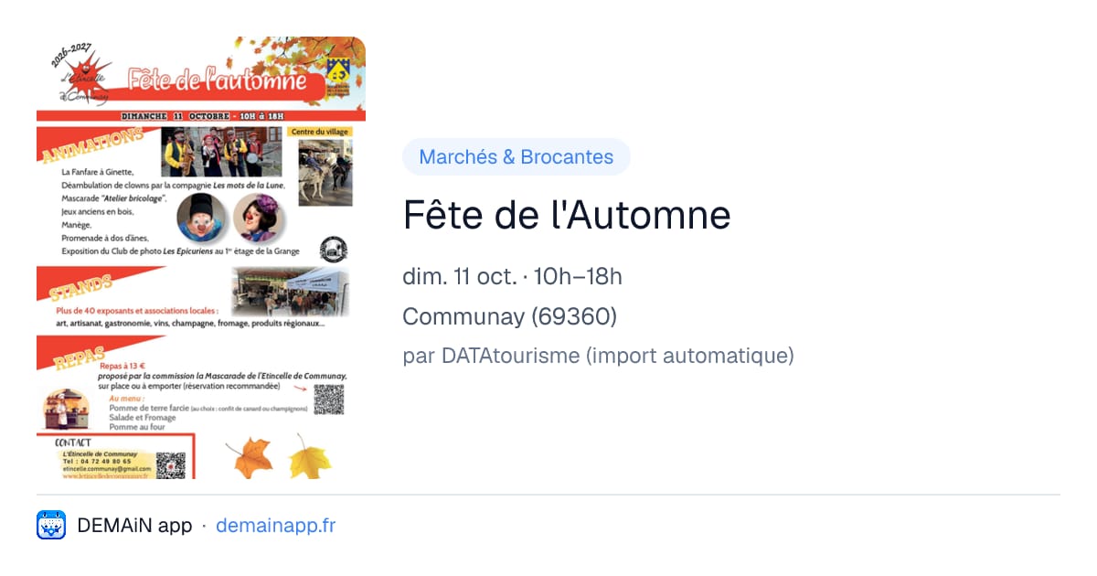 Fête de l'Automne — Communay