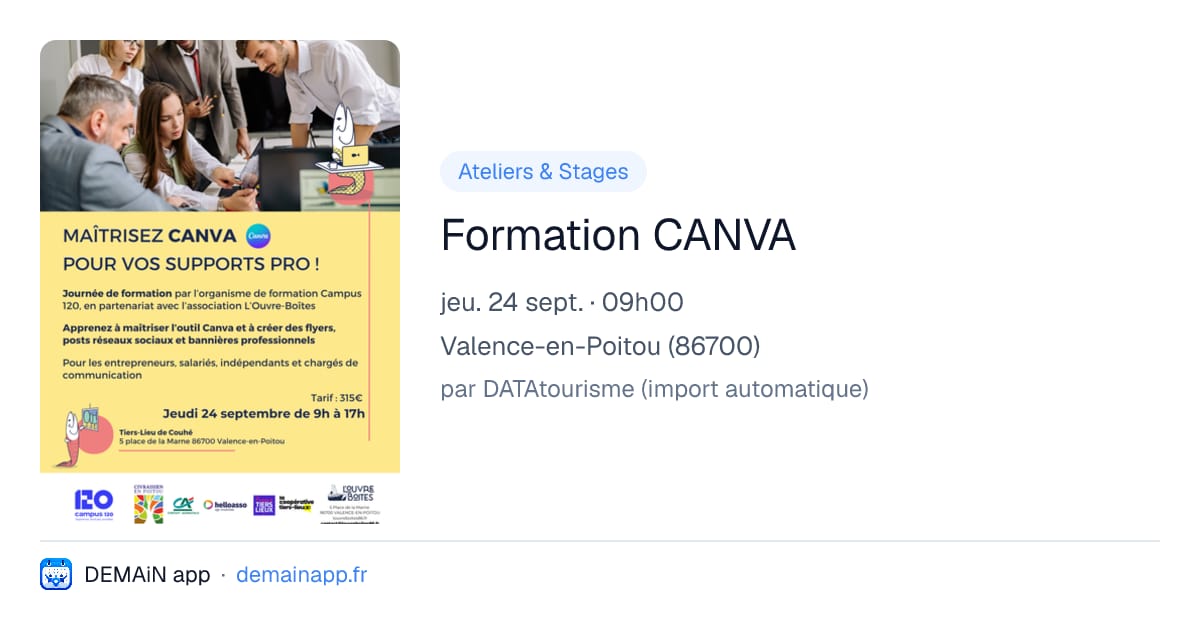 Formation CANVA — Valence-en-Poitou