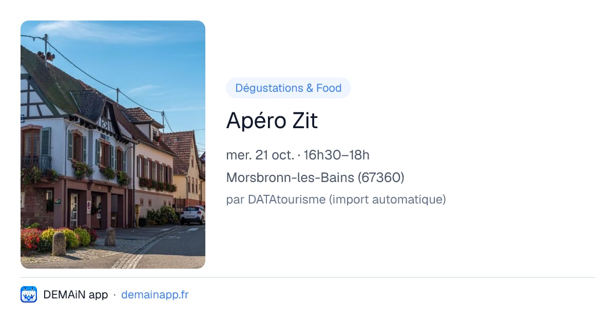 Apéro Zit — Morsbronn-les-Bains