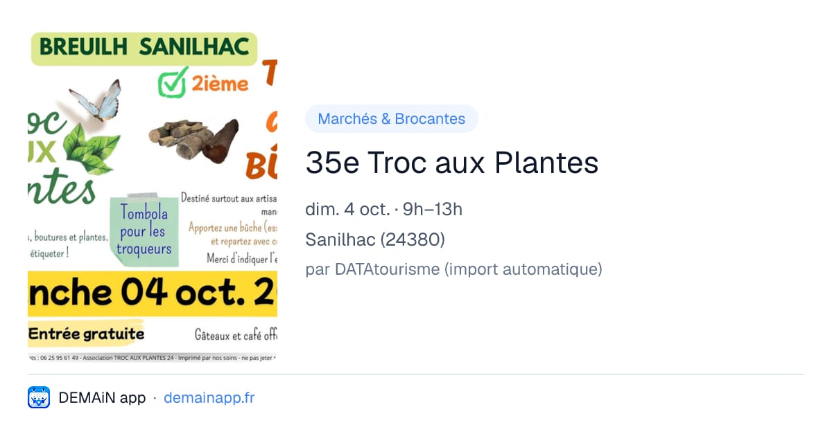 35e Troc aux Plantes — Sanilhac