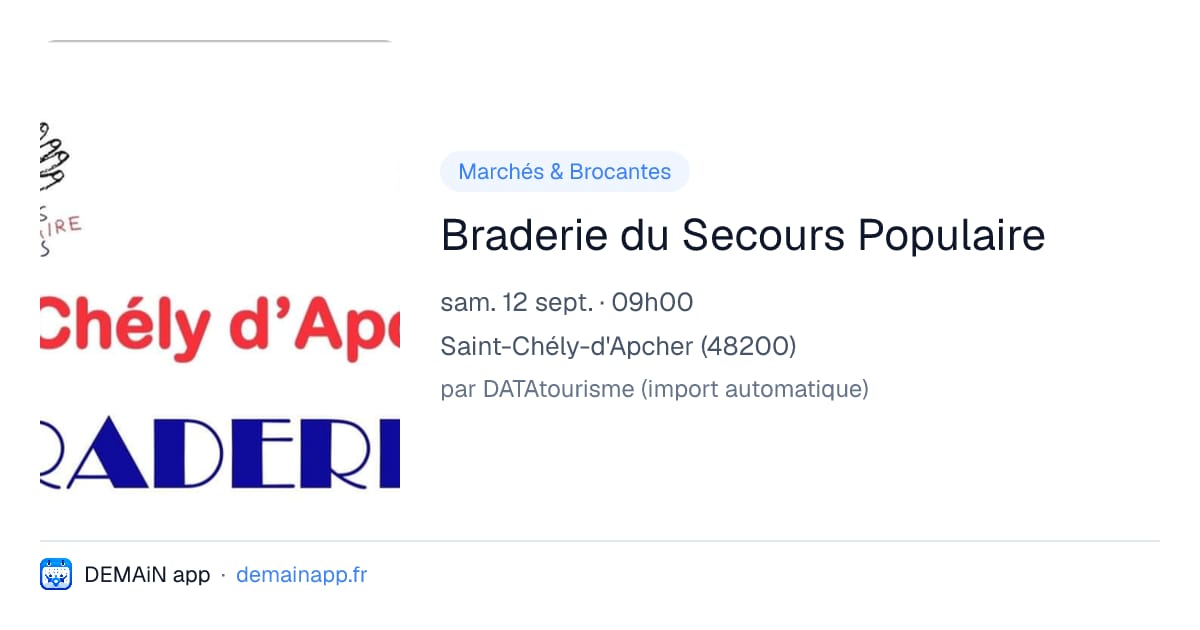 Braderie du Secours Populaire — Saint-Chély-d'Apcher