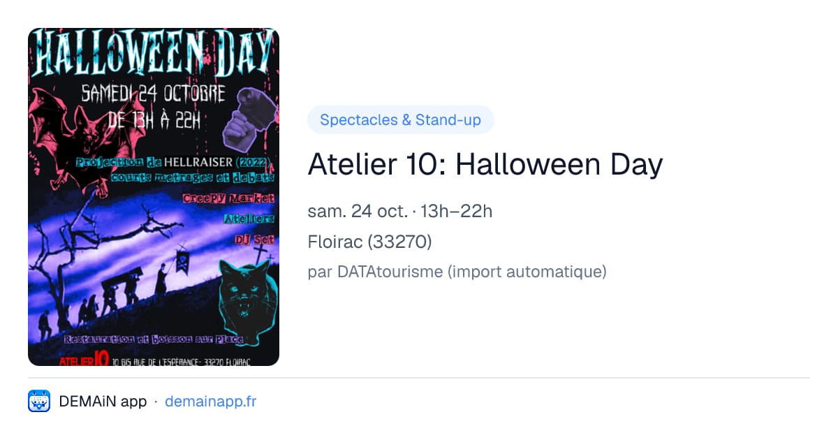 Atelier 10: Halloween Day — Floirac