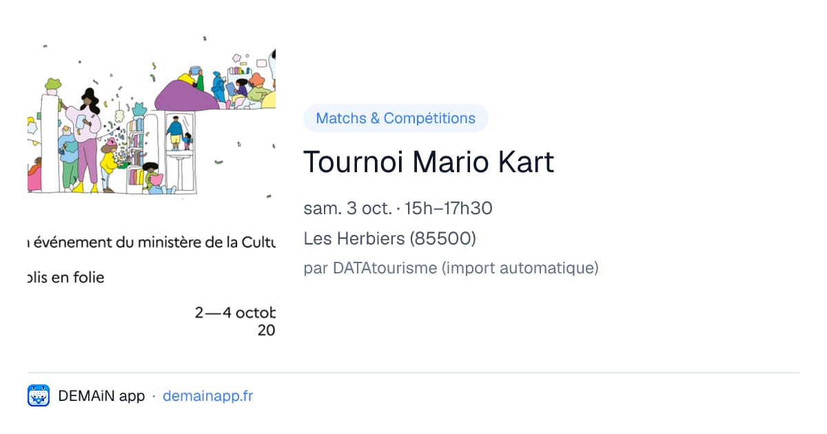 Tournoi Mario Kart — Les Herbiers