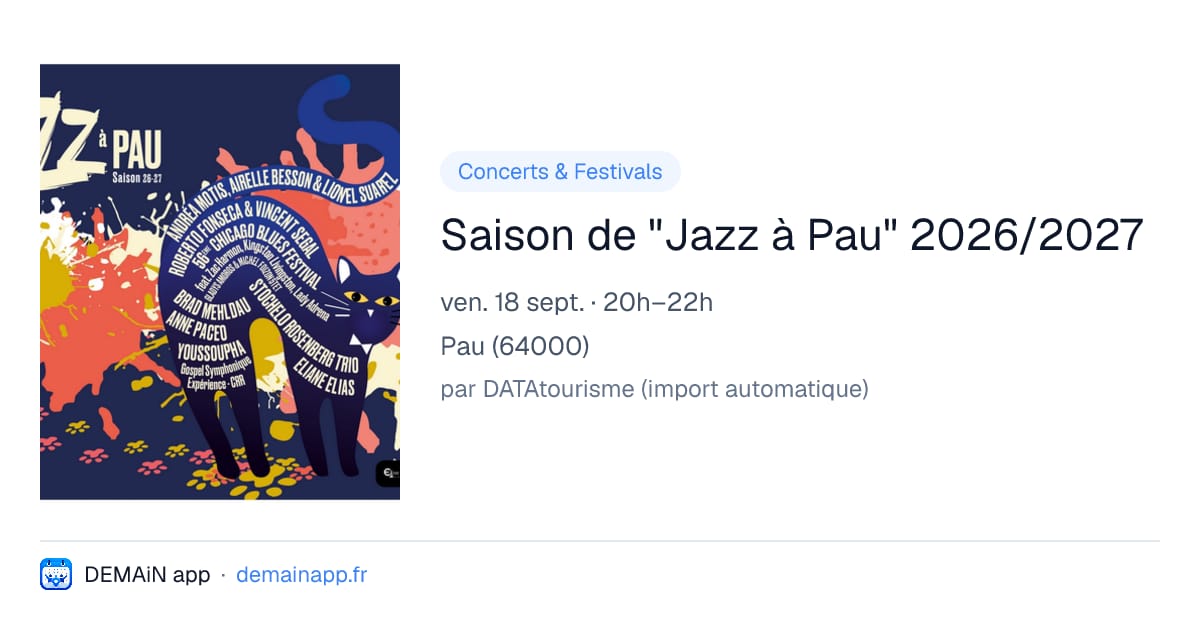 Saison de "Jazz à Pau" 2026/2027 — Pau
