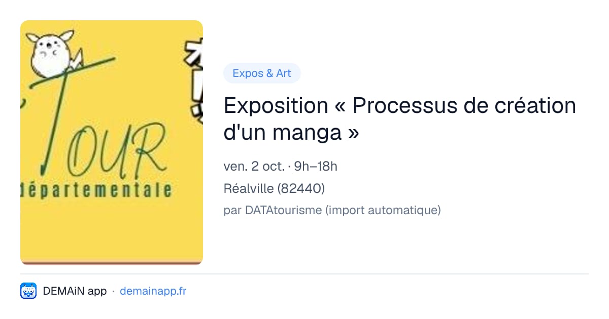 Exposition « Processus de création d'un manga » — Réalville