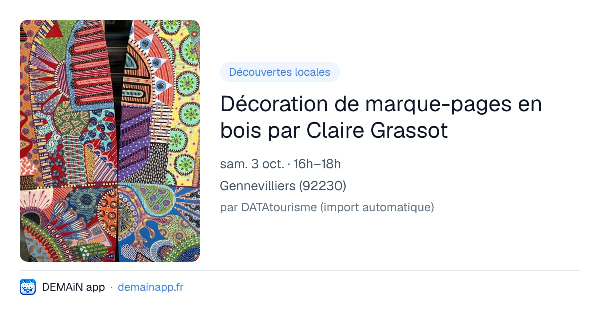 Décoration de marque-pages en bois par Claire Grassot — Gennevilliers