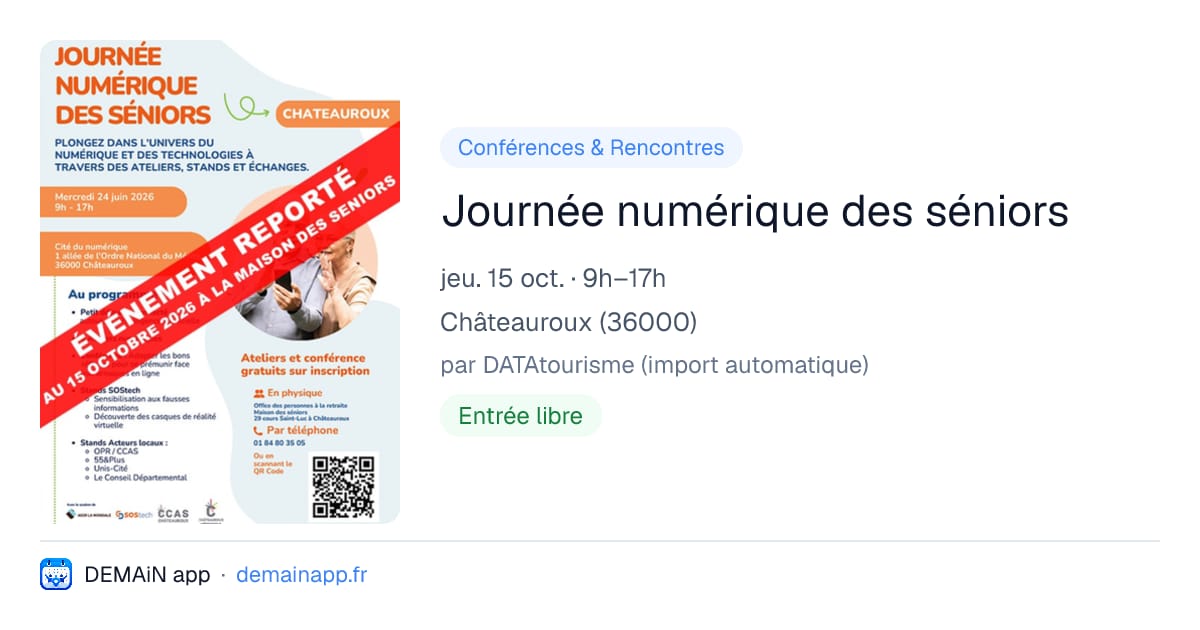 Journée numérique des séniors — Châteauroux