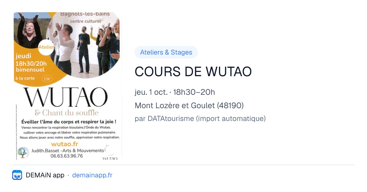 COURS DE WUTAO — Mont Lozère et Goulet