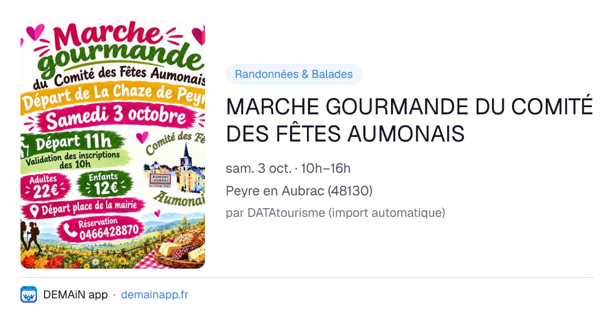 MARCHE GOURMANDE DU COMITÉ DES FÊTES AUMONAIS — Peyre en Aubrac