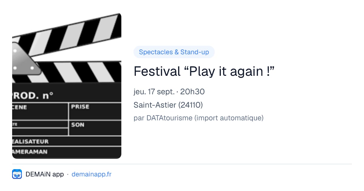 Festival “Play it again !” — Saint-Astier