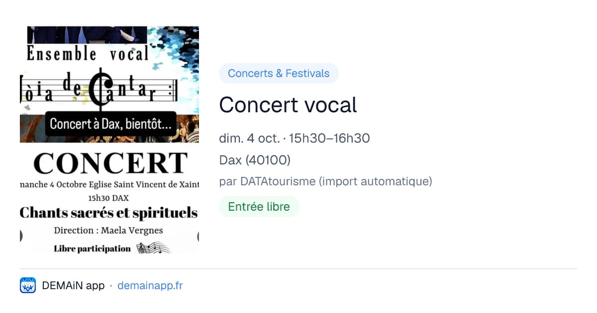 Concert vocal — Dax