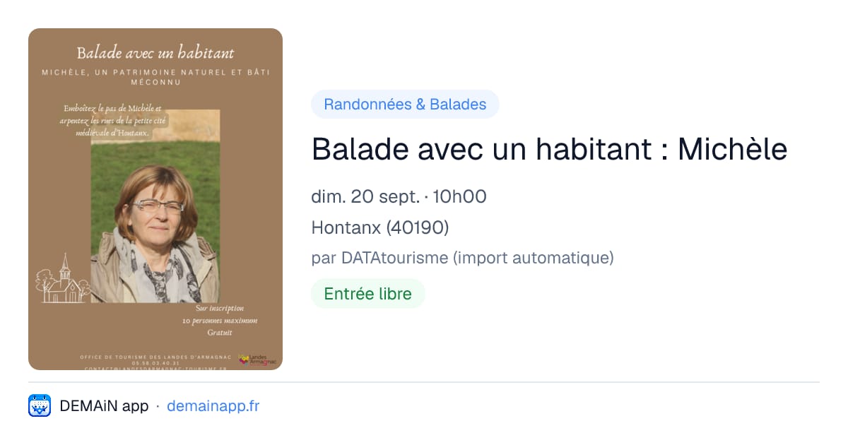 Balade avec un habitant : Michèle — Hontanx