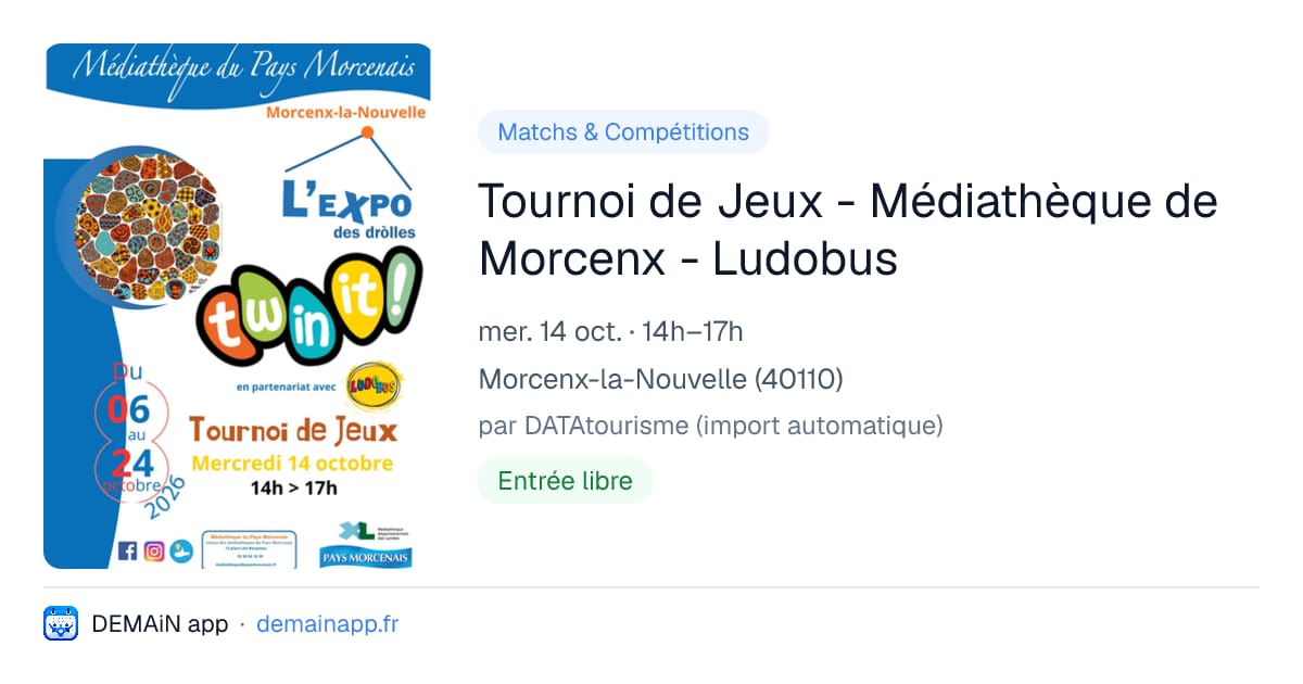 Tournoi de Jeux - Médiathèque de Morcenx - Ludobus — Morcenx-la-Nouvelle