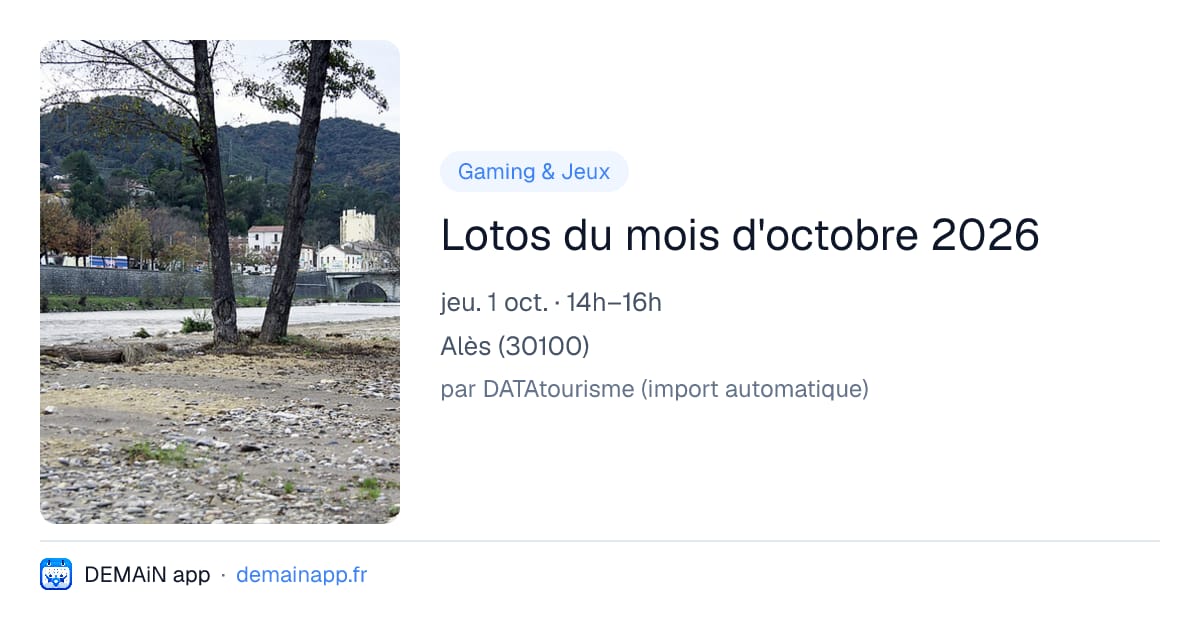 Lotos du mois d'octobre 2026 — Alès