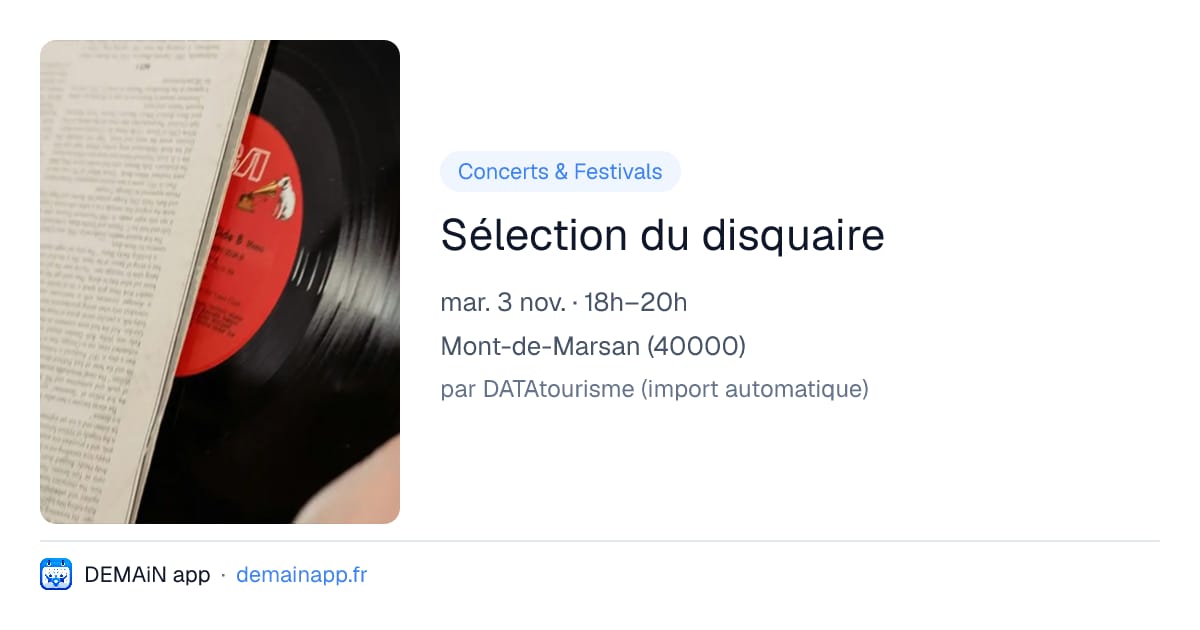 Sélection du disquaire — Mont-de-Marsan