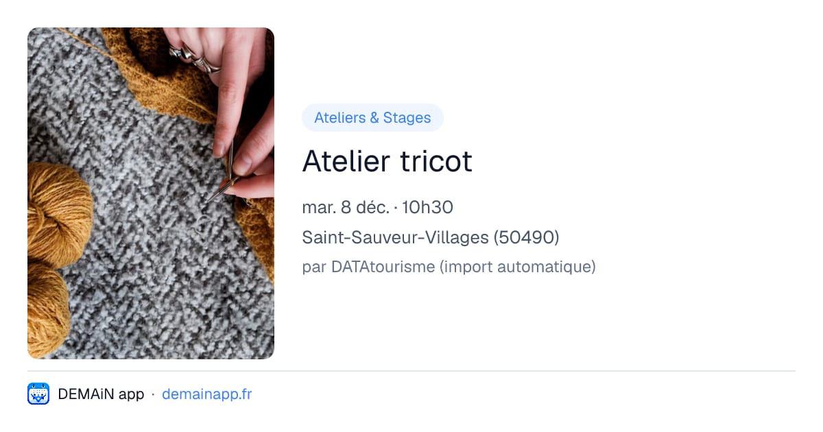 Atelier tricot — Saint-Sauveur-Villages