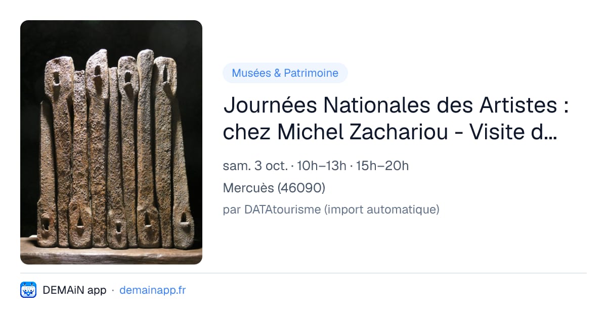 Journées Nationales des Artistes : chez Michel Zachariou - Visite d'atelier — Mercuès