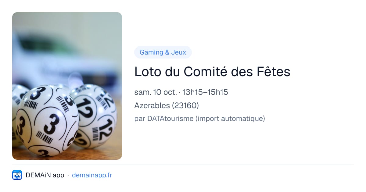 Loto du Comité des Fêtes — Azerables