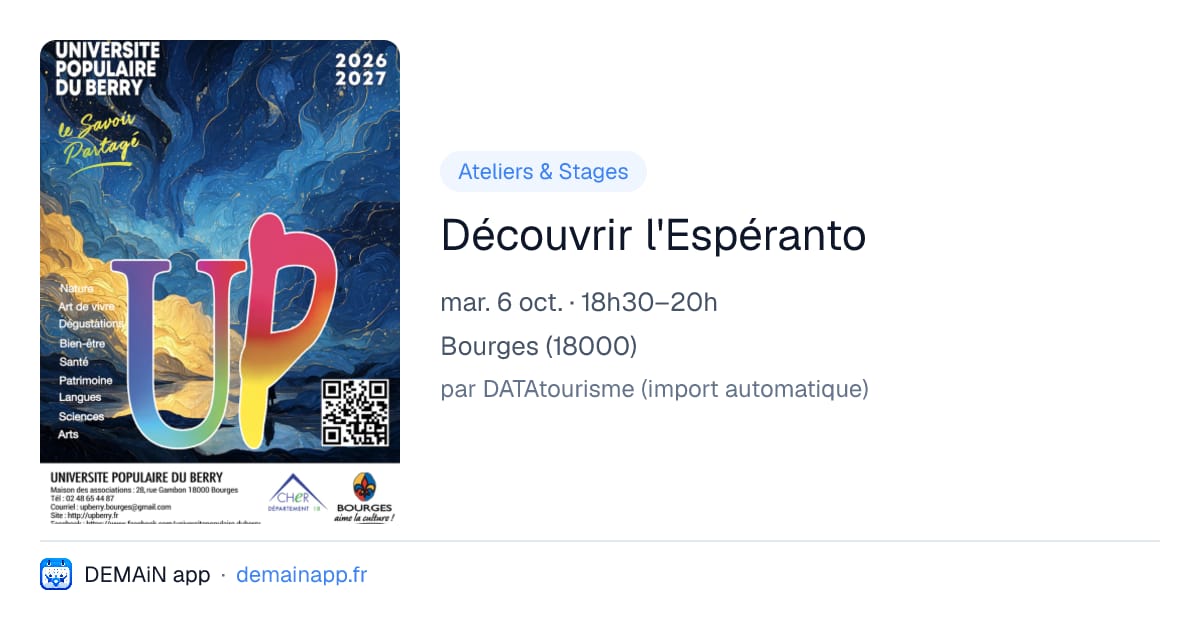 Découvrir l'Espéranto — Bourges
