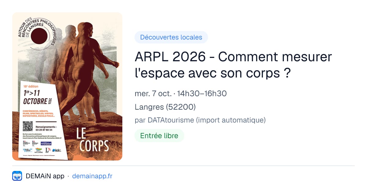 ARPL 2026 - Comment mesurer l'espace avec son corps ? — Langres