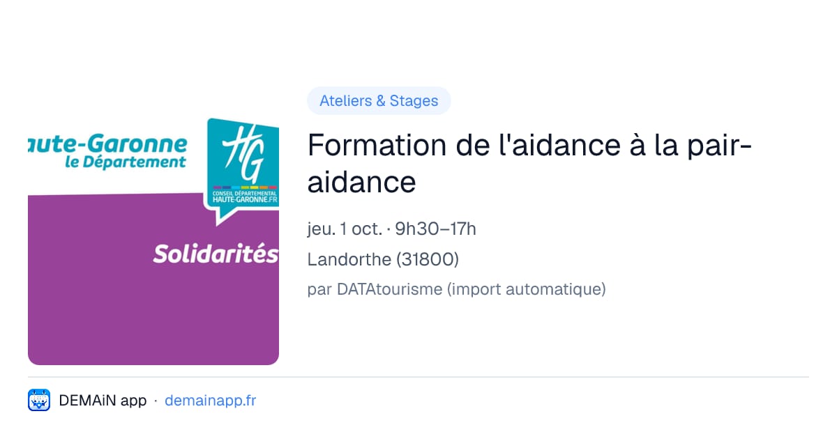 Formation de l'aidance à la pair-aidance — Landorthe
