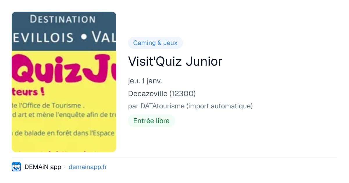 Visit'Quiz Junior — Decazeville