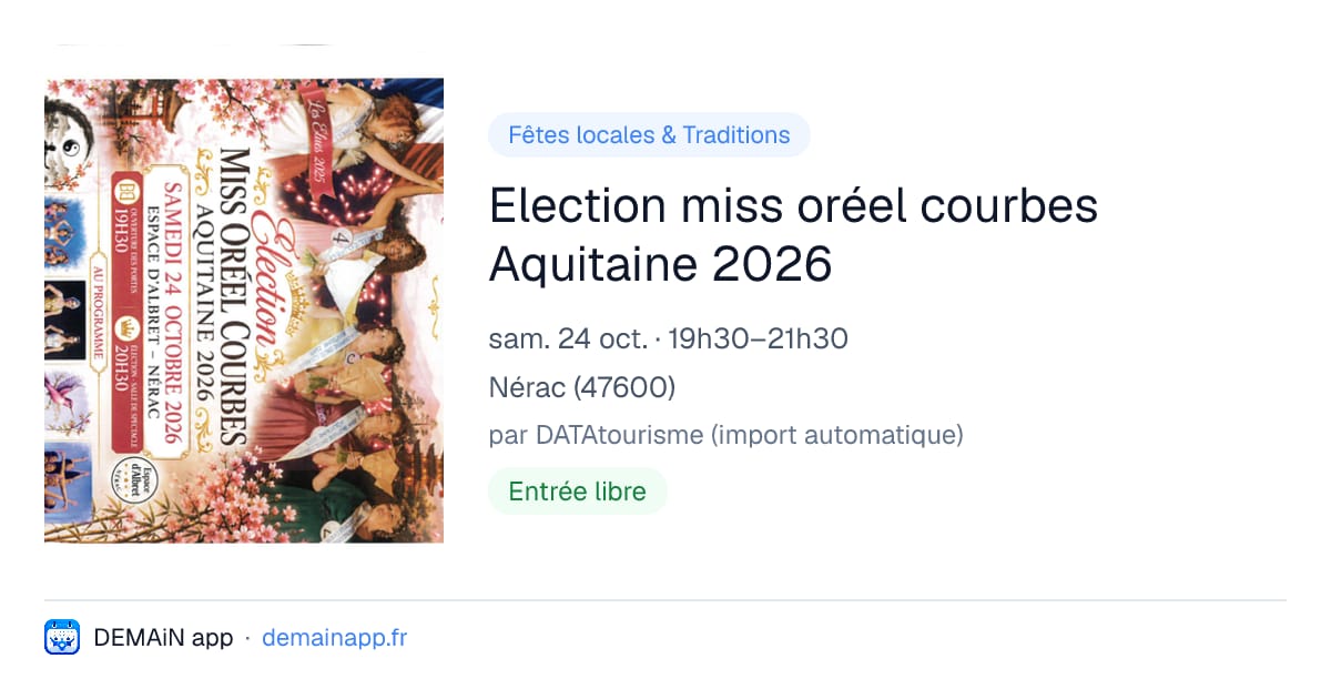 Election miss oréel courbes Aquitaine 2026 — Nérac