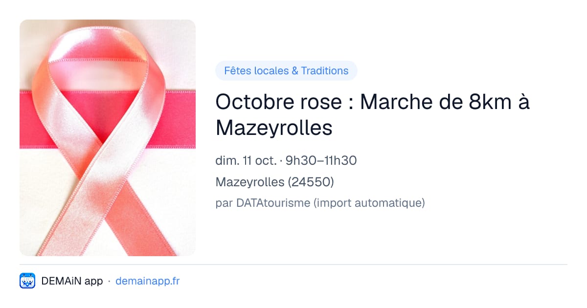 Octobre rose : Marche de 8km à Mazeyrolles — Mazeyrolles