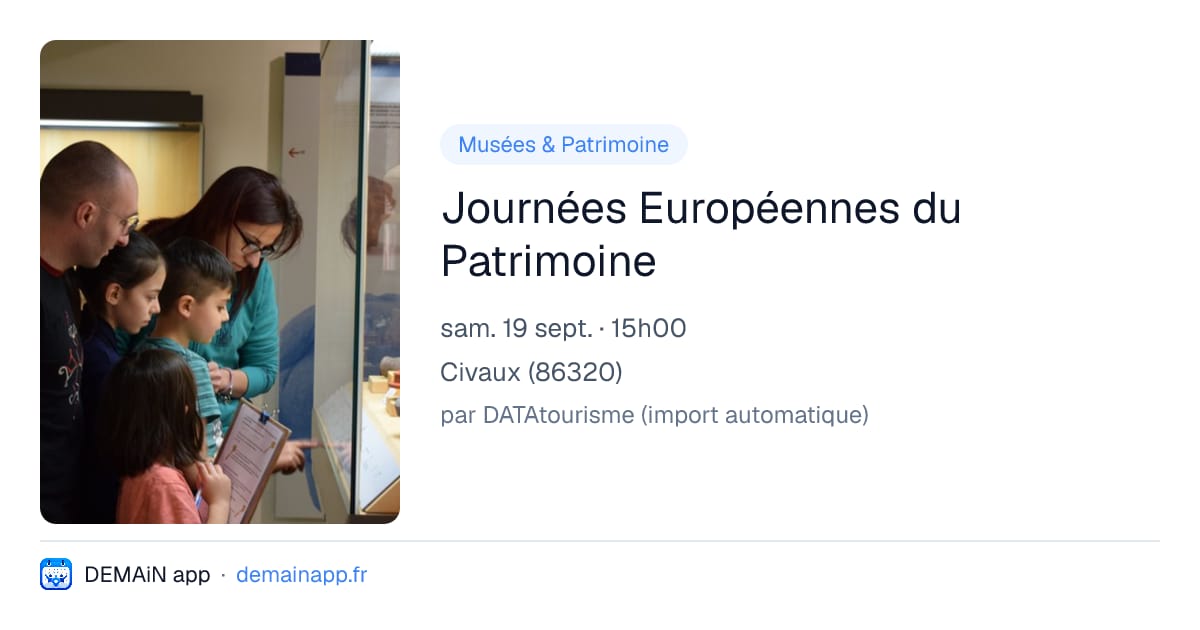 Journées Européennes du Patrimoine — Civaux