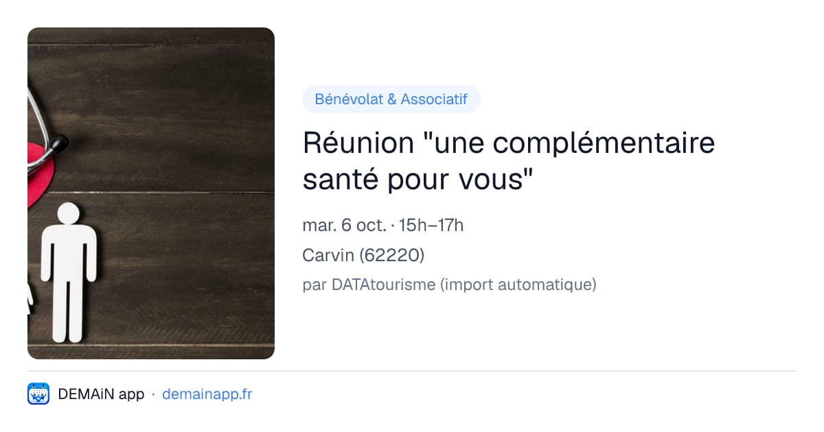 Réunion "une complémentaire santé pour vous" — Carvin