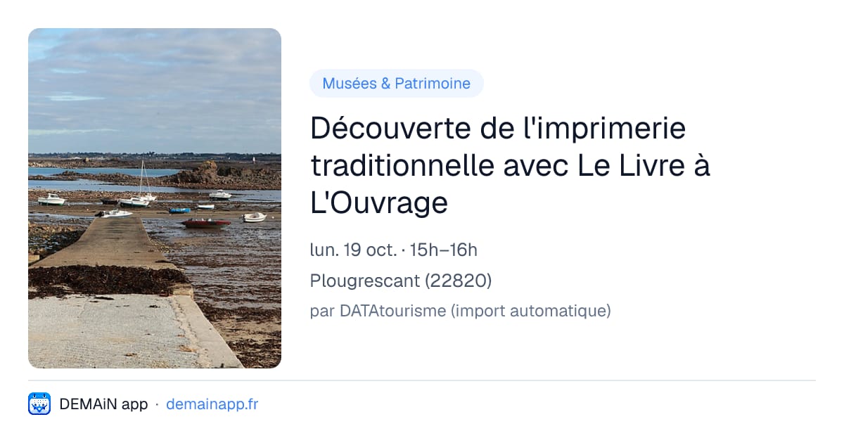 Découverte de l'imprimerie traditionnelle avec Le Livre à L'Ouvrage — Plougrescant