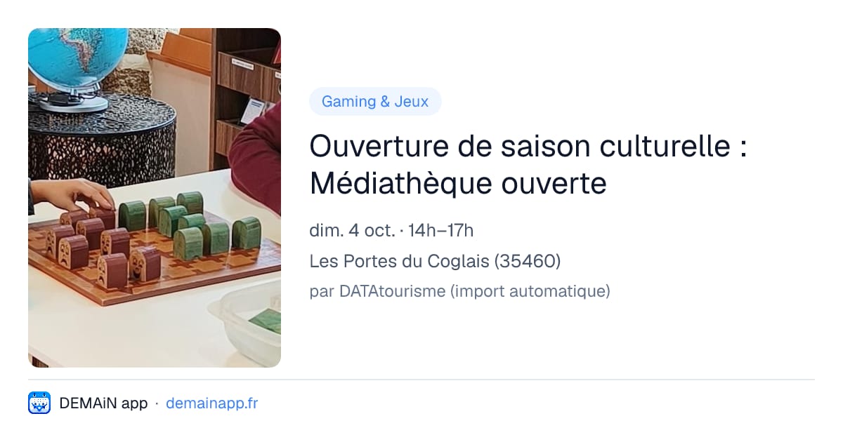 Ouverture de saison culturelle : Médiathèque ouverte — Les Portes du Coglais