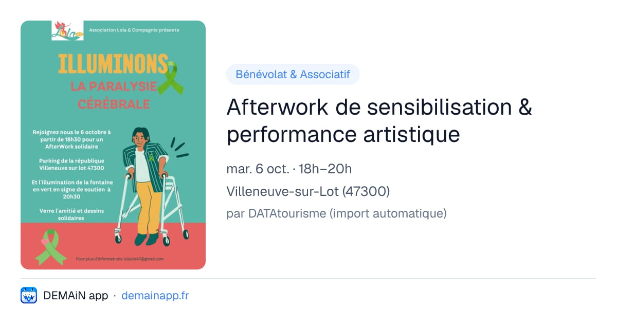 Afterwork de sensibilisation & performance artistique — Villeneuve-sur-Lot
