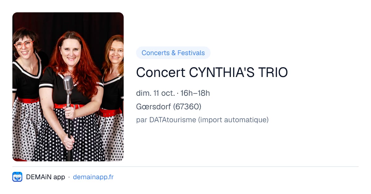 Concert CYNTHIA'S TRIO — Gœrsdorf