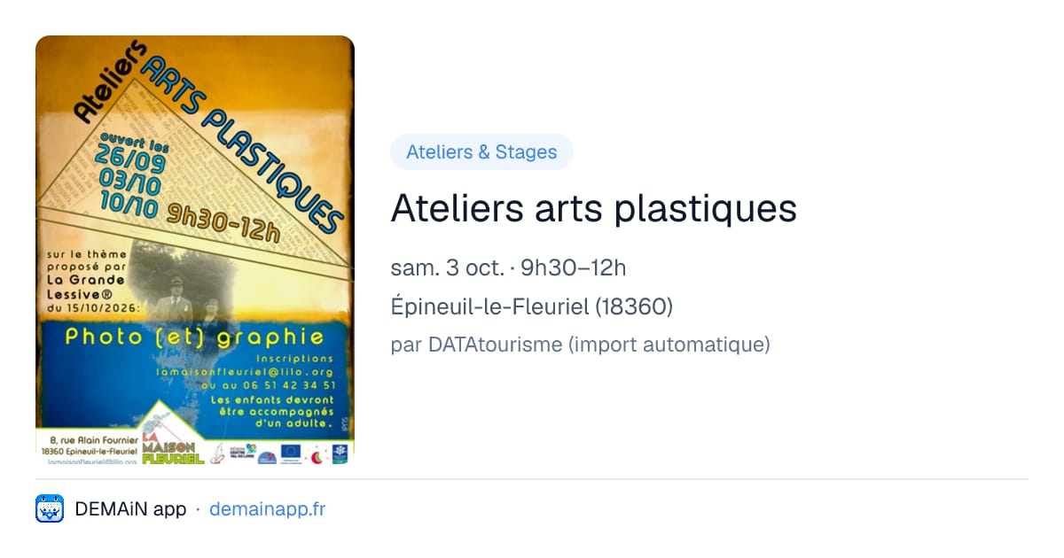 Ateliers arts plastiques — Épineuil-le-Fleuriel