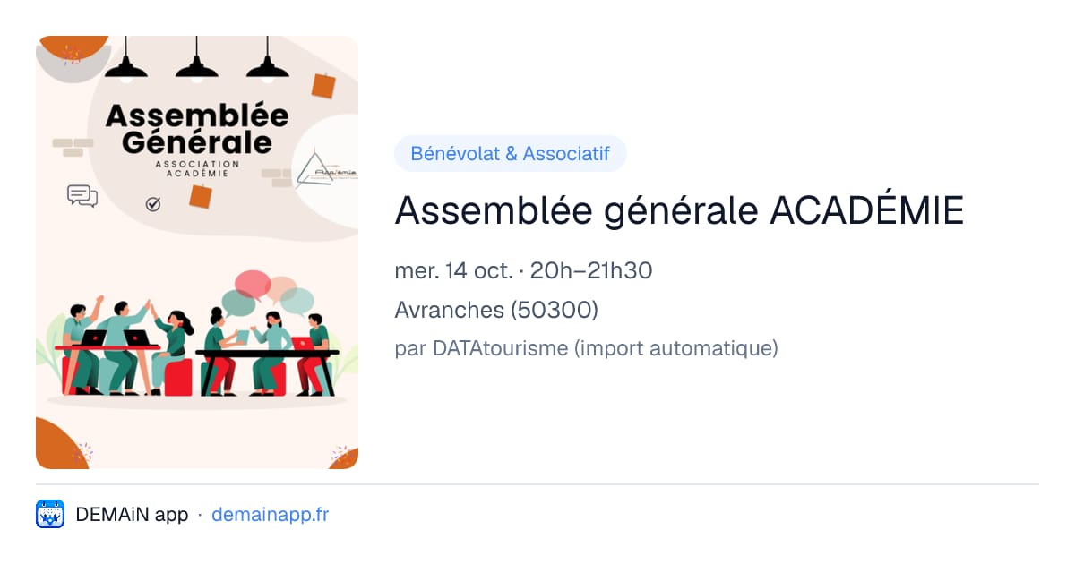 Assemblée générale ACADÉMIE — Avranches