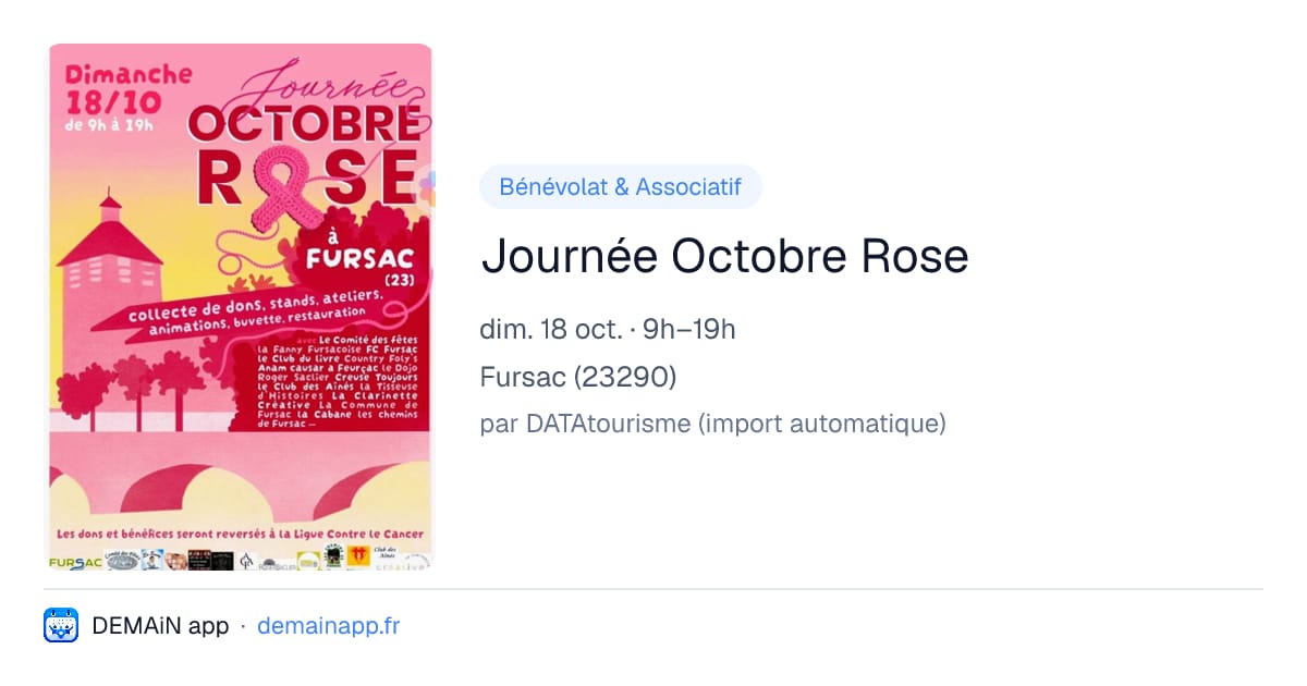 Journée Octobre Rose — Fursac