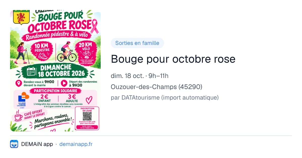 Bouge pour octobre rose — Ouzouer-des-Champs