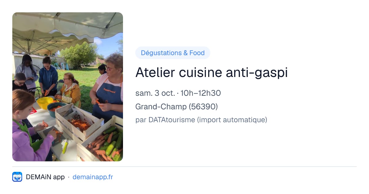 Atelier cuisine anti-gaspi — Grand-Champ