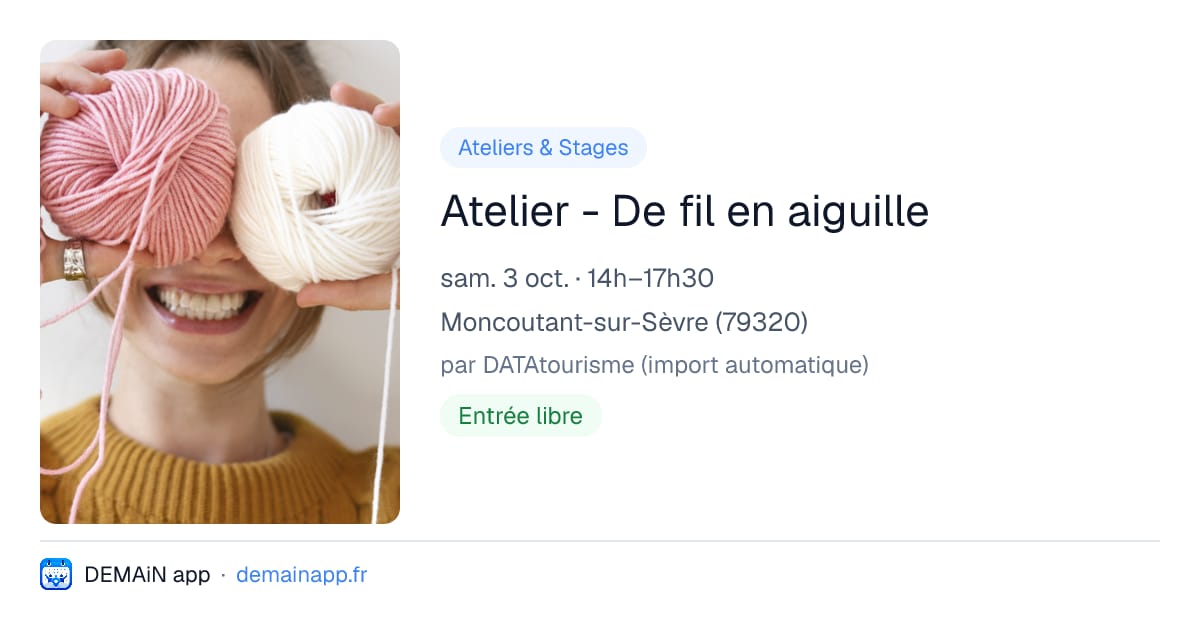 Atelier - De fil en aiguille — Moncoutant-sur-Sèvre